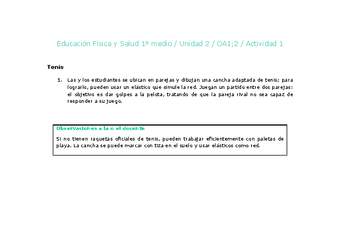 Educación Física 1 medio-Unidad 2-OA1;2-Actividad 1