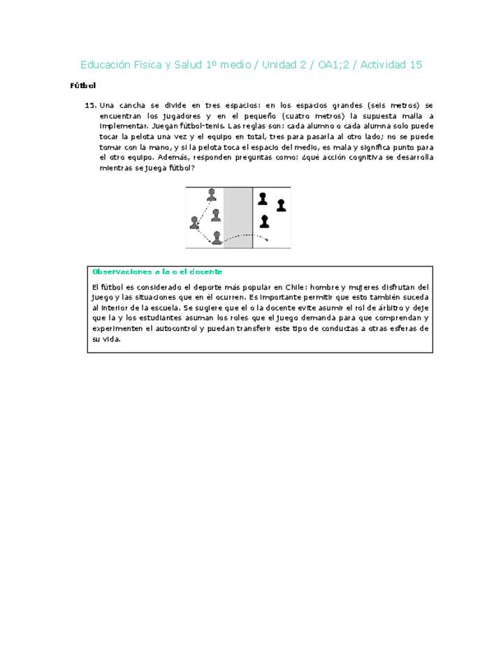 Educación Física 1 medio-Unidad 2-OA1;2-Actividad 15