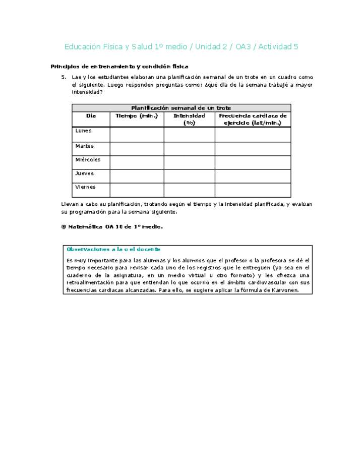 Educación Física 1 medio-Unidad 2-OA3-Actividad 5