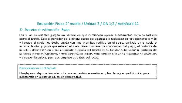 Educación Física 2 medio-Unidad 2-OA1;2-Actividad 12