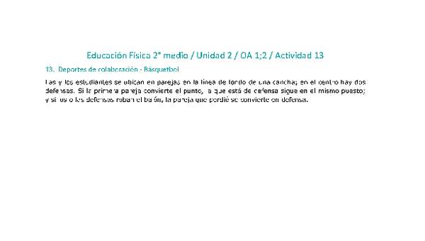 Educación Física 2 medio-Unidad 2-OA1;2-Actividad 13