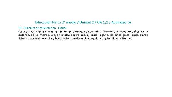 Educación Física 2 medio-Unidad 2-OA1;2-Actividad 16