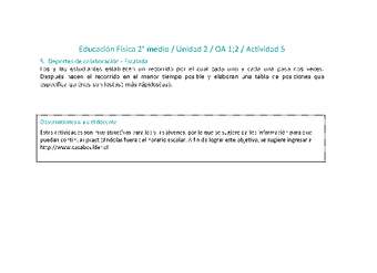 Educación Física 2 medio-Unidad 2-OA1;2-Actividad 5