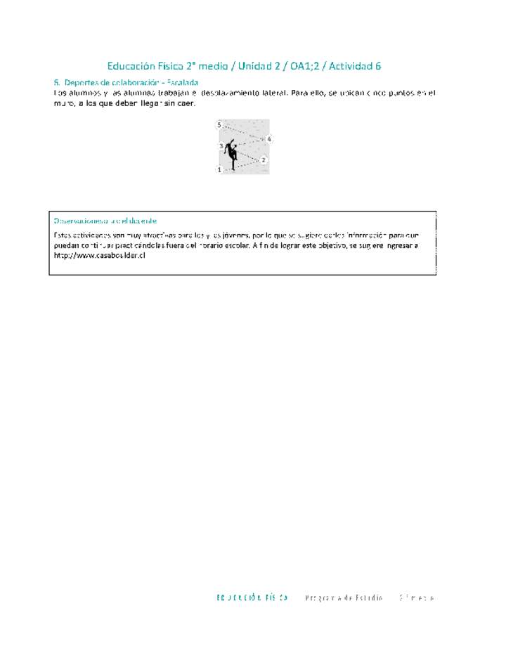 Educación Física 2 medio-Unidad 2-OA1;2-Actividad 6