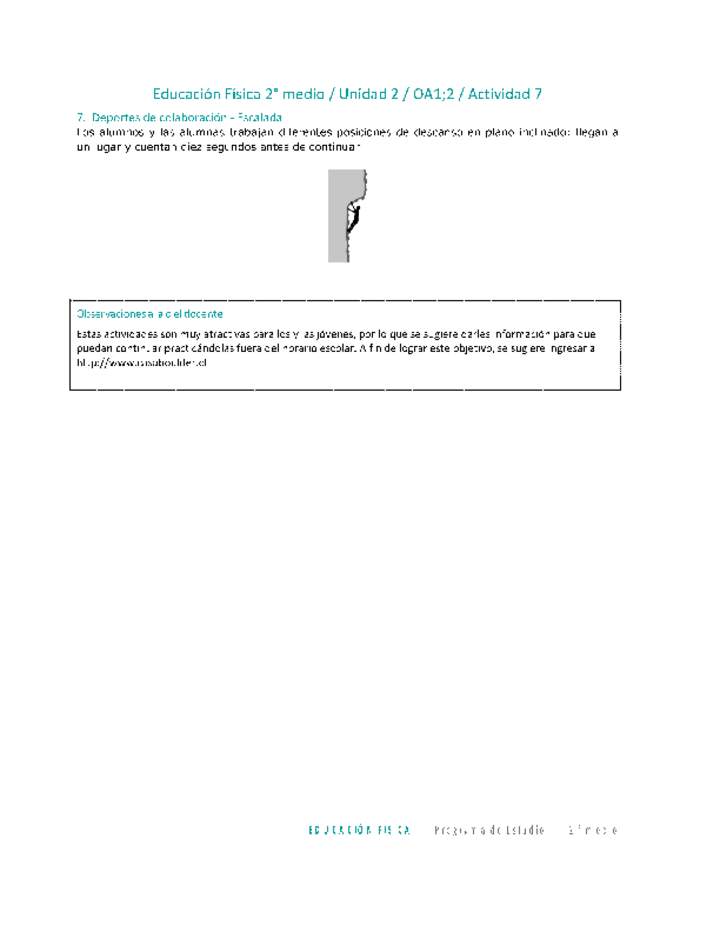 Educación Física 2 medio-Unidad 2-OA1;2-Actividad 7