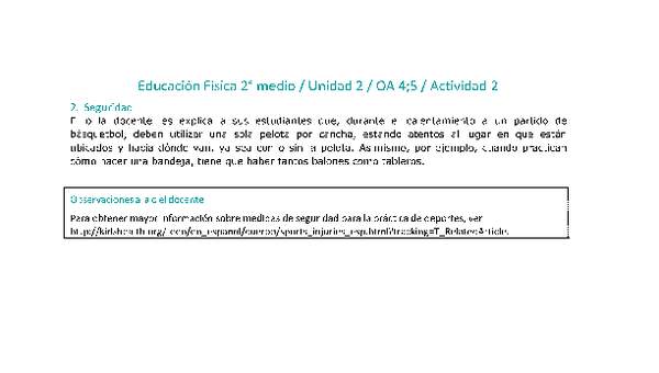 Educación Física 2 medio-Unidad 2-OA4;5-Actividad 2