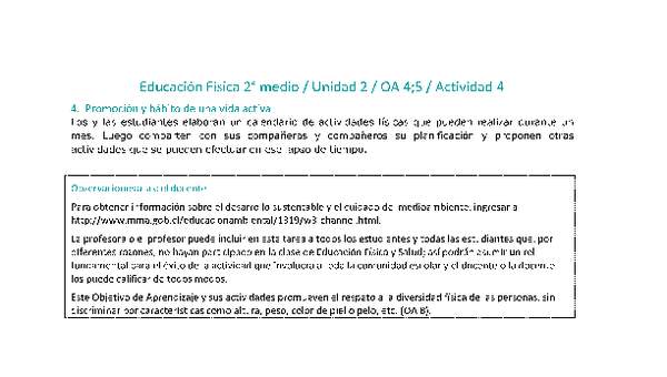 Educación Física 2 medio-Unidad 2-OA4;5-Actividad 4