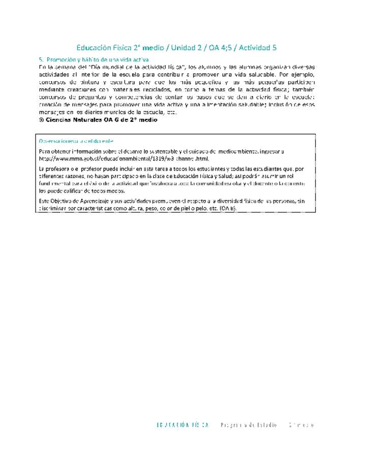 Educación Física 2 medio-Unidad 2-OA4;5-Actividad 5