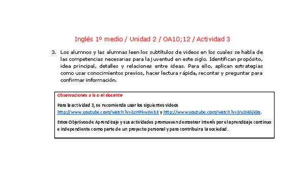 Inglés 1 medio-Unidad 2-OA10;12-Actividad 3
