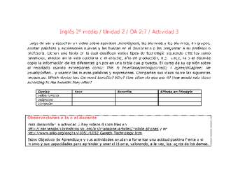 Inglés 2 medio-Unidad 2-OA2;7-Actividad 3