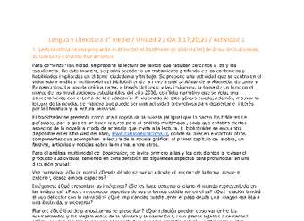 Lengua y Literatura 2 medio-Unidad 2-OA3;17;20;23-Actividad 1