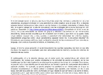 Lengua y Literatura 2 medio-Unidad 2-OA3;17;20;23-Actividad 2