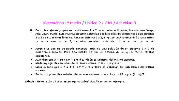 Matemática 1 medio-Unidad 2-OA4-Actividad 8