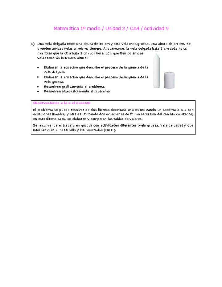 Matemática 1 medio-Unidad 2-OA4-Actividad 9