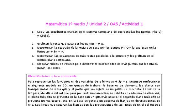 Matemática 1 medio-Unidad 2-OA5-Actividad 1