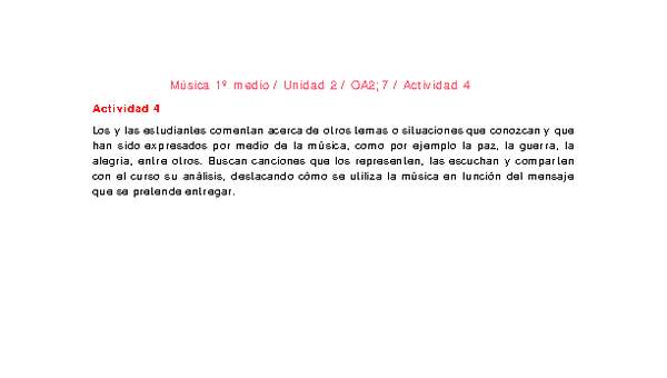 Artes Musicales 1 medio-Unidad 2-OA2;7-Actividad 4