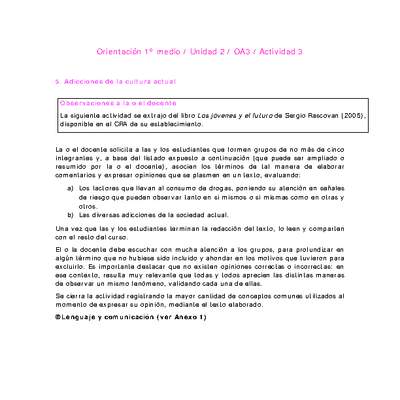 Orientación 1 medio-Unidad 2-OA3-Actividad 3