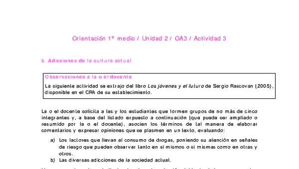 Orientación 1 medio-Unidad 2-OA3-Actividad 3