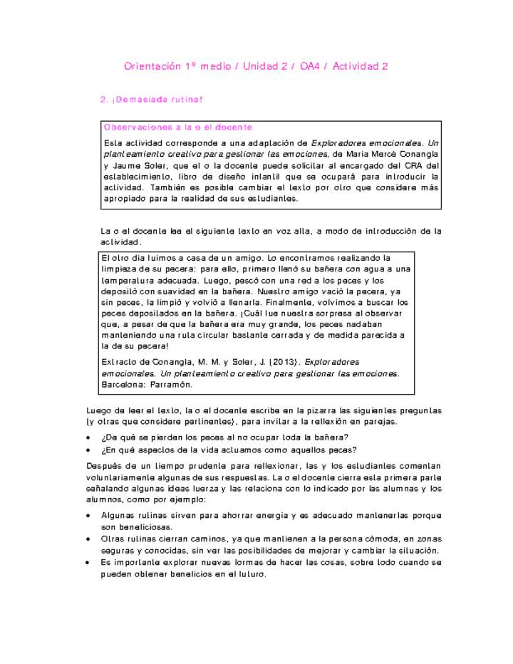 Orientación 1 medio-Unidad 2-OA4-Actividad 2