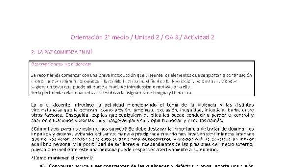 Orientación 2 medio-Unidad 2-OA3-Actividad 2