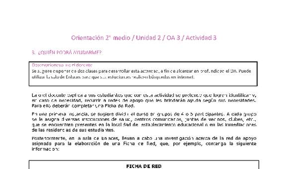 Orientación 2 medio-Unidad 2-OA3-Actividad 3