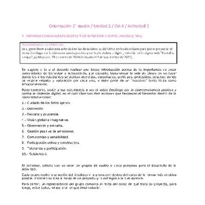 Orientación 2 medio-Unidad 2-OA4-Actividad 2