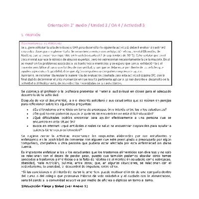 Orientación 2 medio-Unidad 2-OA4-Actividad 3