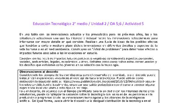 EduTec 2 medio-Unidad 2-OA5;6-Actividad 5