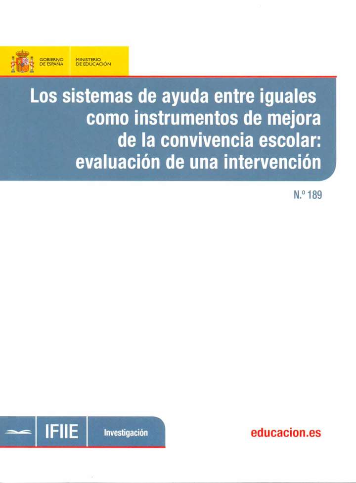 Los sistemas de ayuda entre iguales como instrumento de mejora de la convivencia escolar: evaluación de una intervención