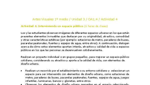 Artes Visuales 1 medio-Unidad 3-OA1;4-Actividad 4