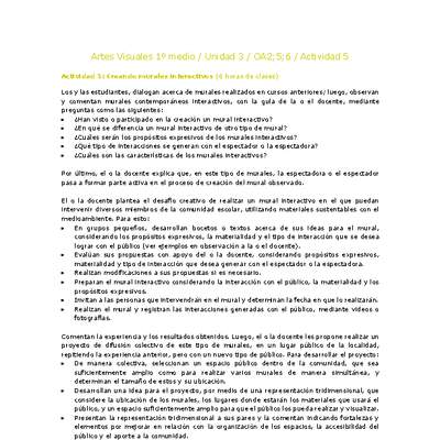 Artes Visuales 1 medio-Unidad 3-OA2;5;6-Actividad 5