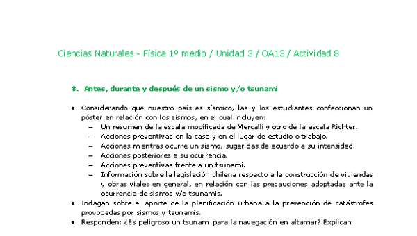 Ciencias Naturales 1 medio-Unidad 3-OA13-Actividad 8