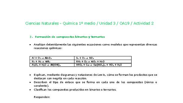 Ciencias Naturales 1 medio-Unidad 3-OA19-Actividad 2