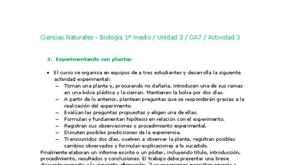 Ciencias Naturales 1 medio-Unidad 3-OA7-Actividad 3