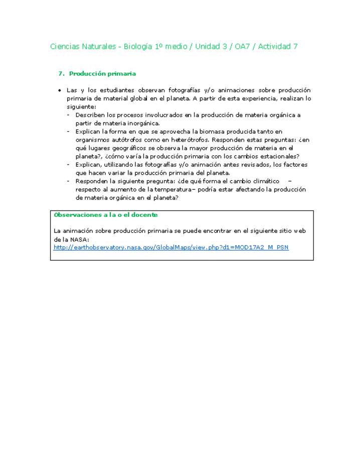 Ciencias Naturales 1 medio-Unidad 3-OA7-Actividad 7