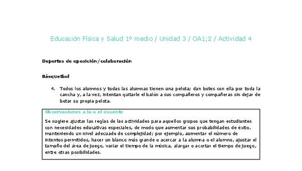 Educación Física 1 medio-Unidad 3-OA1;2-Actividad 4