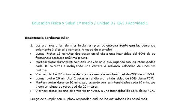 Educación Física 1 medio-Unidad 3-OA3-Actividad 1