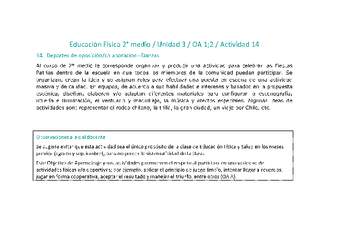 Educación Física 2 medio-Unidad 3-OA1;2-Actividad 14