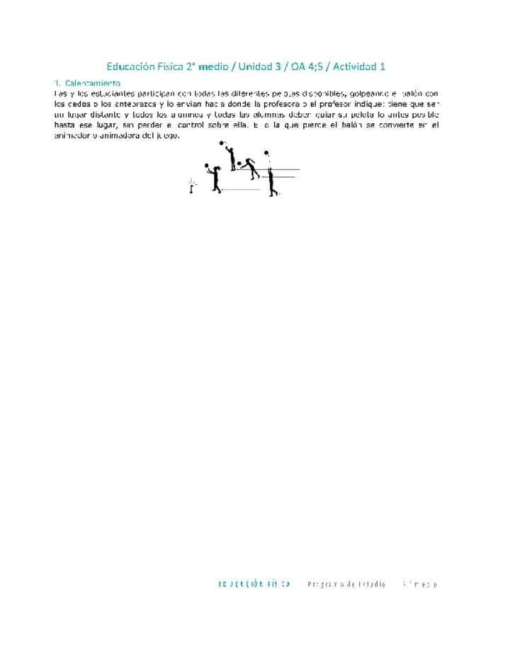 Educación Física 2 medio-Unidad 3-OA4;5-Actividad 1