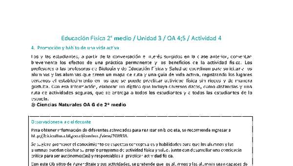 Educación Física 2 medio-Unidad 3-OA4;5-Actividad 4