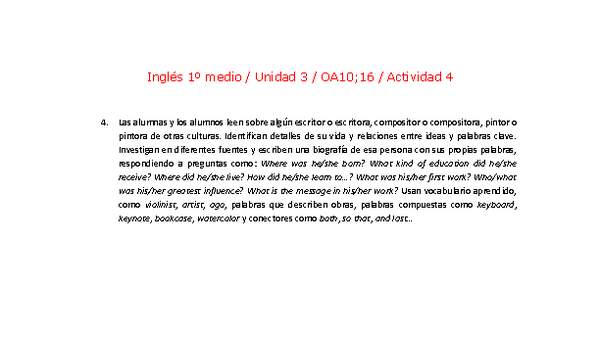 Inglés 1 medio-Unidad 3-OA10;16-Actividad 4