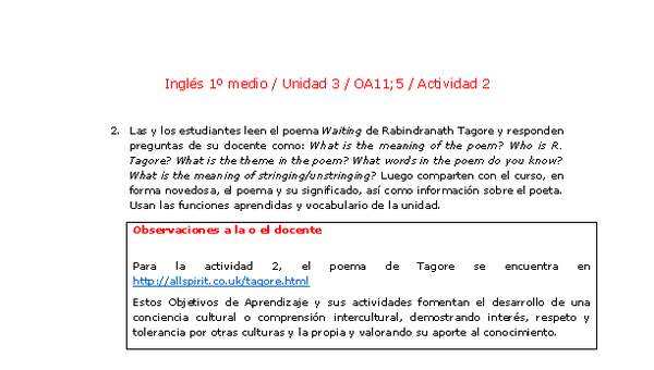 Inglés 1 medio-Unidad 3-OA11;5-Actividad 2