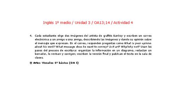 Inglés 1 medio-Unidad 3-OA13;14-Actividad 4