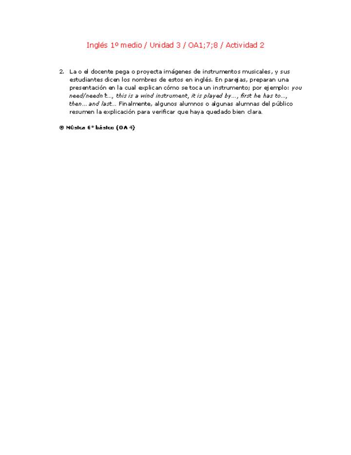 Inglés 1 medio-Unidad 3-OA1;7;8-Actividad 2