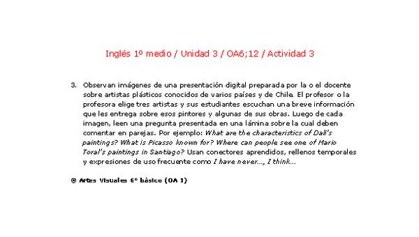 Inglés 1 medio-Unidad 3-OA6;12-Actividad 3