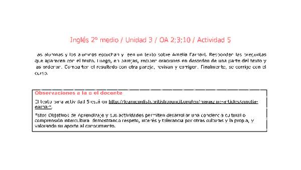 Inglés 2 medio-Unidad 3-OA2;3;10-Actividad 5