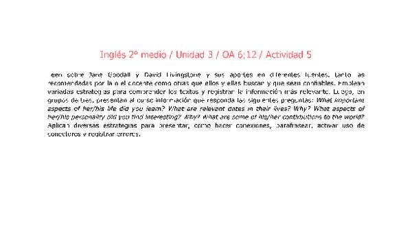 Inglés 2 medio-Unidad 3-OA6;12-Actividad 5
