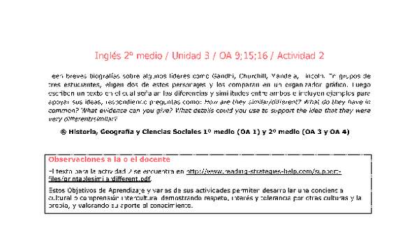 Inglés 2 medio-Unidad 3-OA9;15;16-Actividad 2