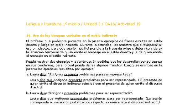 Lengua y Literatura 1 medio-Unidad 3-OA16-Actividad 19