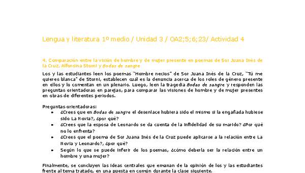Lengua y Literatura 1 medio-Unidad 3-OA2,5,6,23-Actividad 4